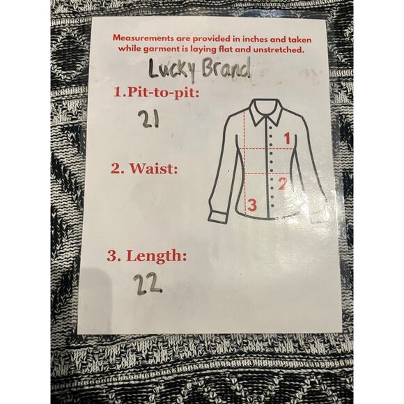 Lucky Brand XOXO Sweater L Tribal Fair Isle GrandpaCore Boho Knit Pullover - Picture 9 of 9